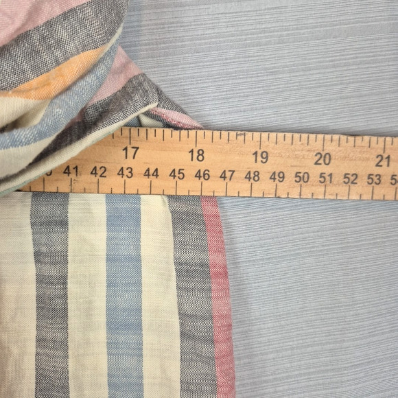 Madewell Mini Dress Womens XXS Puff-Sleeve Trapeze in Rainbow Stripe Colorful - Picture 10 of 14